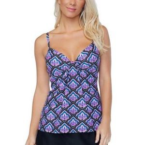 MSRP $35 Island Escape Scorpio Underwire Tankini Top Size 6